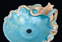 Beautiful bathroom basins Octopus vessel sink by Shayne Greco.