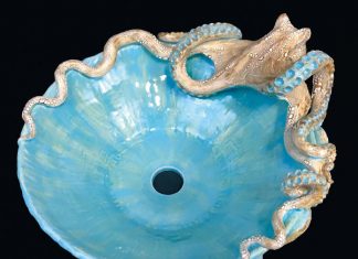 Beautiful bathroom basins Octopus vessel sink by Shayne Greco.